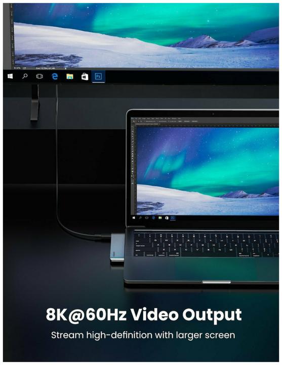 Actual product image Ugreen 6-in-2 (USB-C, 6 Ports)