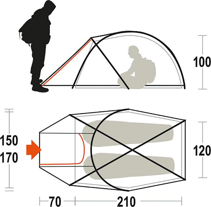 Immagine prodotto Ferrino Pilier 2 (Tenda a cupola, 3.45 kg, 2 persone)