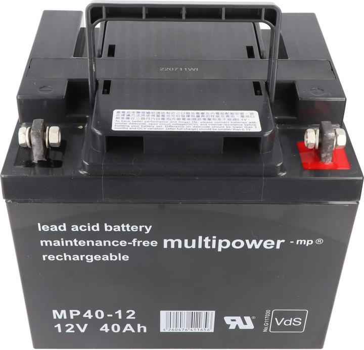Produktbild Multipower MP40-12 12V 40Ah Bleiakku AGM Blei Gel Akku (12 V, 40 Ah)