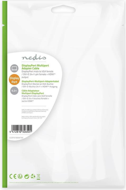 Produktbild Nedis Displayport-Adapter| DisplayPort 1.2| DVI-D 24+1-Pin Buchse HDMI VGA (VGA)