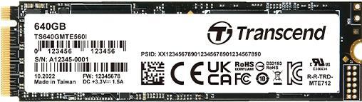 Actual product image Transcend MTE560I 80GB Internal M.2 PCIe NVMe SSD 2280 PCIe NVMe 4.0 x4 Retail TS80GMTE560I (80 GB, M.2 2280)