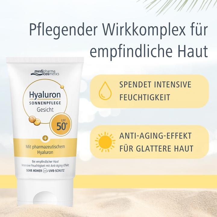 Image du produit Medipharma cosmetics Hyaluron Soin solaire visage SPF 50+, 50 ml de crème (Crème solaire, SPF 50+, 50 ml)