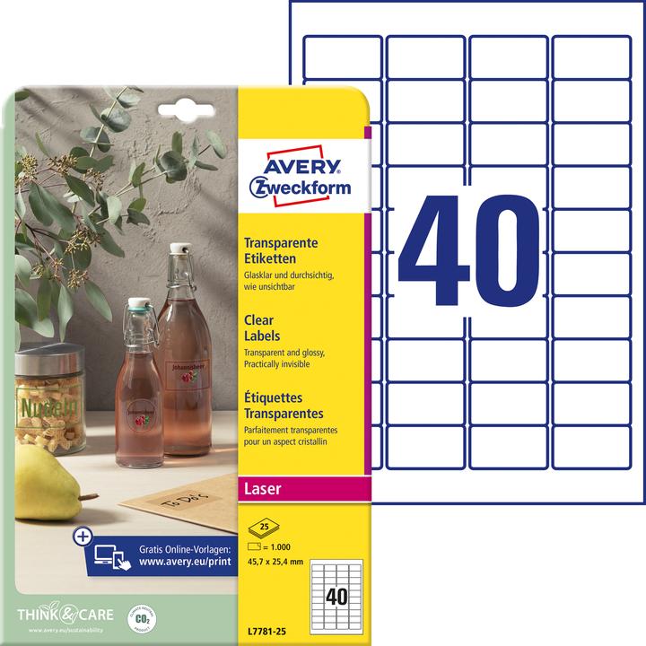 Produktbild Avery Transparente Etiketten