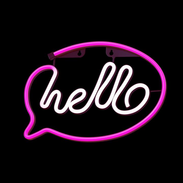 Image du produit Forever Light Néon LED HELLO rose blanc Chauve-souris + USB FLNE15