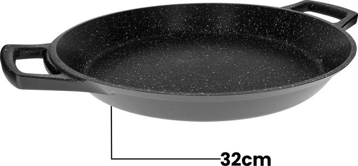 Image du produit Cheffinger Poêle à paella avec revêtement antiadhésif aspect marbre 32cm (28 cm, Poêle à paella, Aluminium)