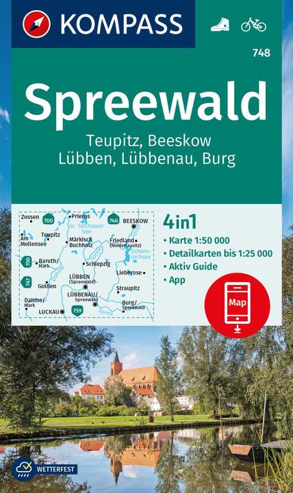Produktbild Wanderkarte 748 Spreewald, Teupitz, Beeskow, Lübben, Lübbenau, Burg 1:50.000