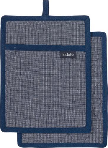 Actual product image Ladelle Set of 2 recycled pot holders Eco Navy 19 x 24 cm (Recycled cotton & polyester)