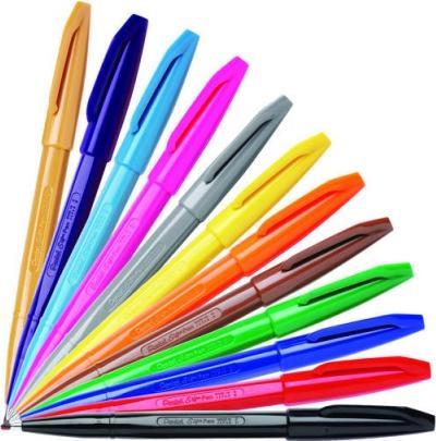 Actual product image Pentel Fibre pen Sign Pen (Grey, 1 x)