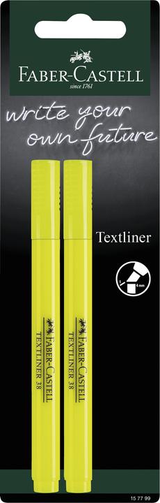 Actual product image Faber-Castell Highlighter 38 (Yellow, 5 mm, 2 x)