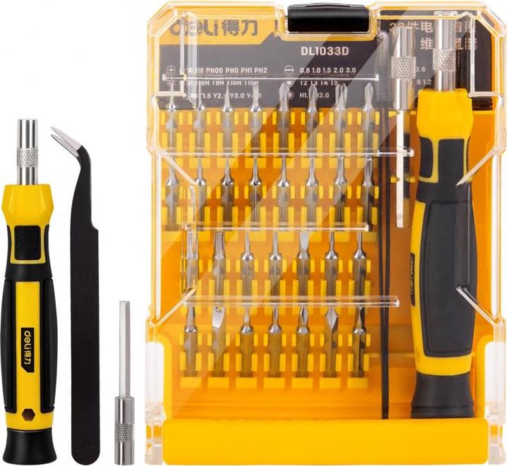 Image du produit Deli Tools Jeu de tournevis de précision 33 pcs EDL1033D