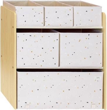 3 Sprouts Kinderzimmerregal mit Boxen Multi-Bin, Terrazzo - Palest Pink