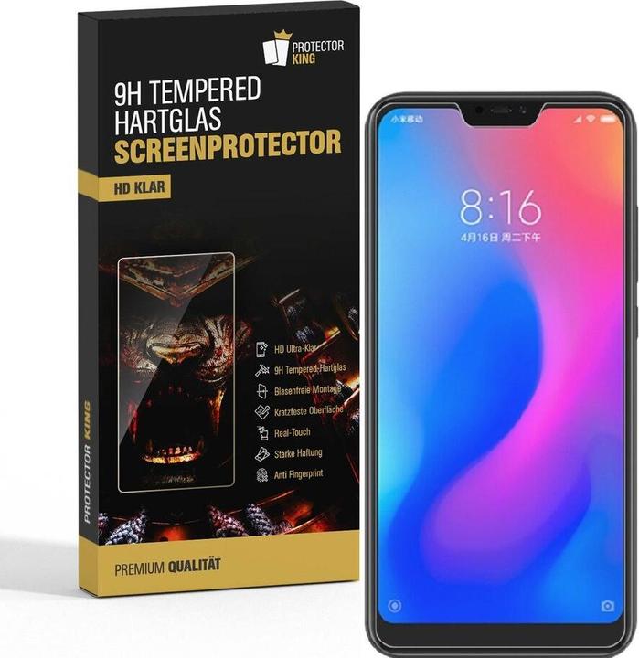 Actual product image Protectorking 1x real tempered 9H armoured glass 3D CLEAR (1 Piece, Xiaomi Redmi Note 6 Pro)
