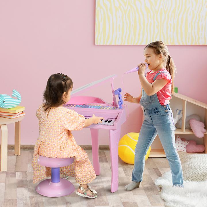 Immagine prodotto Homcom Pianoforte per bambini con sgabello (Inglese)