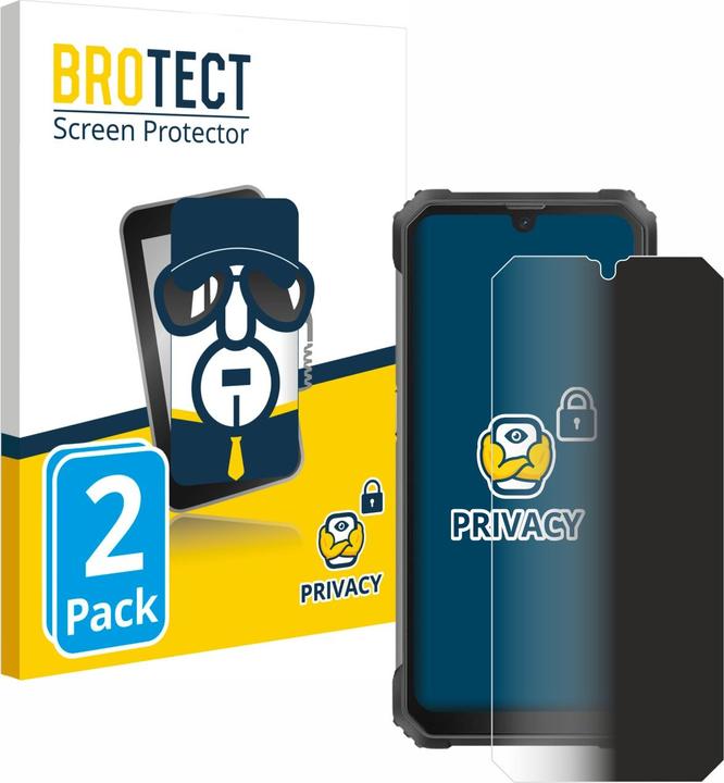 Productafbeelding BROTECT Anti-spionnetje privacyfolie Beschermfolie tegen blauw licht (2 Stuk, Blackview BV8800)