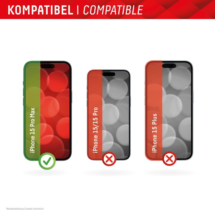 Actual product image Displex Real Glass, 2D Panzerglas + Handyhülle (1 Piece, Apple iPhone 15 Pro Max)
