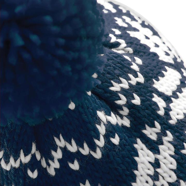 Actual product image Beechfield Knitted Hat With Pom Pom Snowflake Pattern (One size)