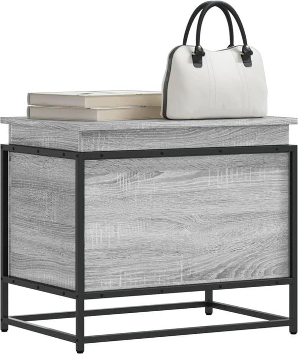 Produktbild VidaXL Aufbewahrungsbox Deckel Spielzeugkiste Auflagenbox Kissenbox Grau Sonoma (123 l)