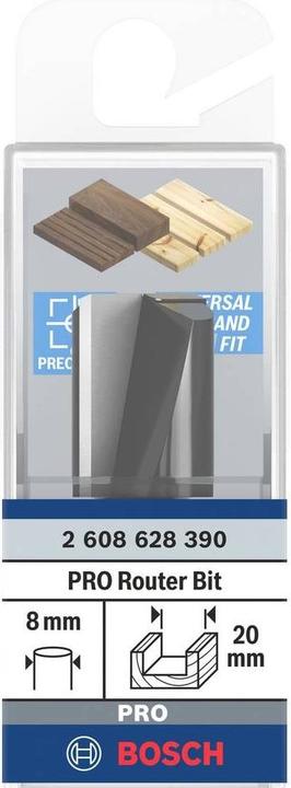Produktbild Bosch Professional Zubehör Nutfräser, 8 mm, D1 20 mm, L 24,6 mm, G 56 mm. Für Handfräsen
