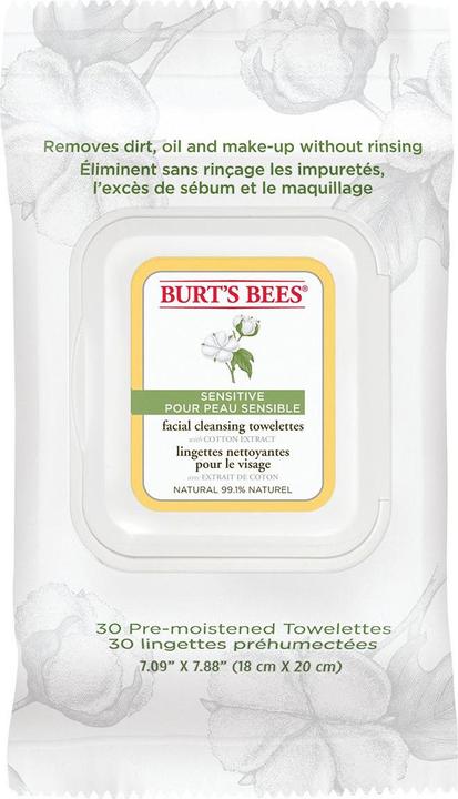 Produktbild Burt's Bees Sensitive Facial Cleansing Towelettes Cotton Extract (Reinigungstücher)