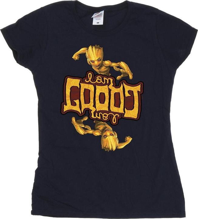Actual product image Womens/Ladies Guardians Of The Galaxy Groot Inverted Grain Cotton T-Shirt (XL)