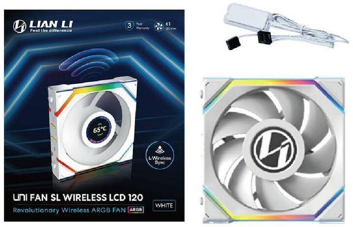 Image du produit Lian-Li UNI FAN SL Ventilateur LCD sans fil, ARGB, PWM - 120 mm, blanc (120 mm, 1 x)