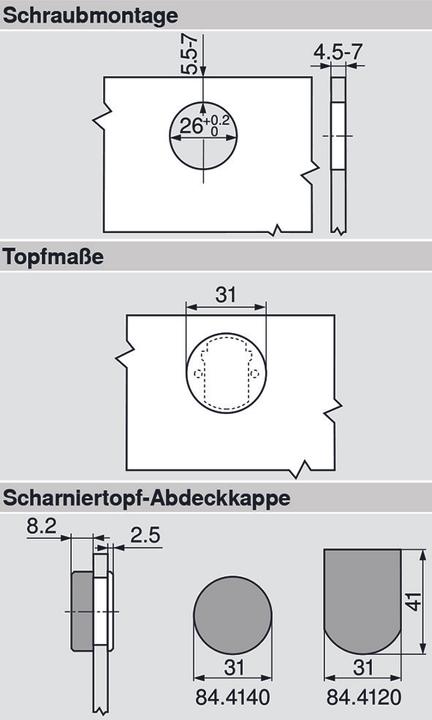 Produktbild Blum Glastürscharnier Clip top