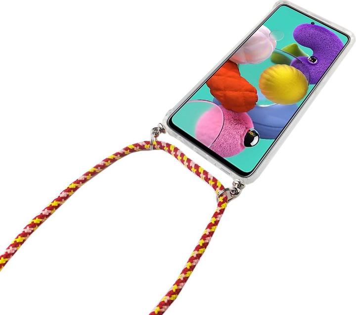 Actual product image König Design Mobile Phone Chain for Samsung Galaxy A51 with Strap Case to hang around Cord Case Red New