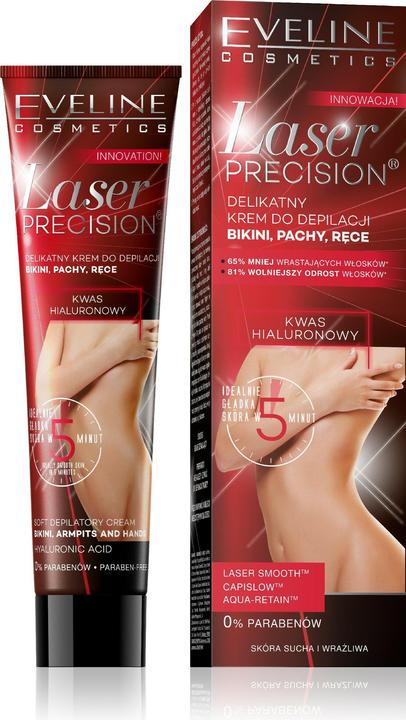 Eveline Laser Precision Delicate Cream For Hair Removal Bikini Smell And Hands To Score Dry 125Ml (125 ml, 1 x)