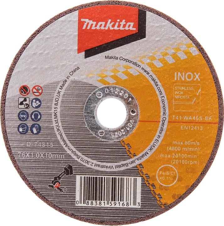 Produktbild Makita CUTTING WHEEL 76X1.0MM STAINLESS 5PCS