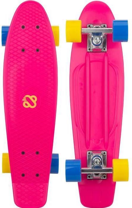 Actual product image Sko Plastic skateboard NIJDAM PUNKY POWER N30BA05 Fuchsia/Yellow/Blue (5.91")