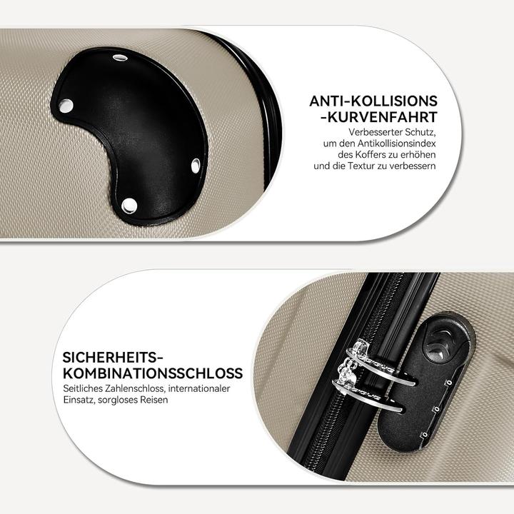 Image du produit Beibye 3-teiliges Hartschalenkoffer-Set (110 l, Bagage à main (jusqu'à 50l), M (50 - 90l), L (90 - 115l))