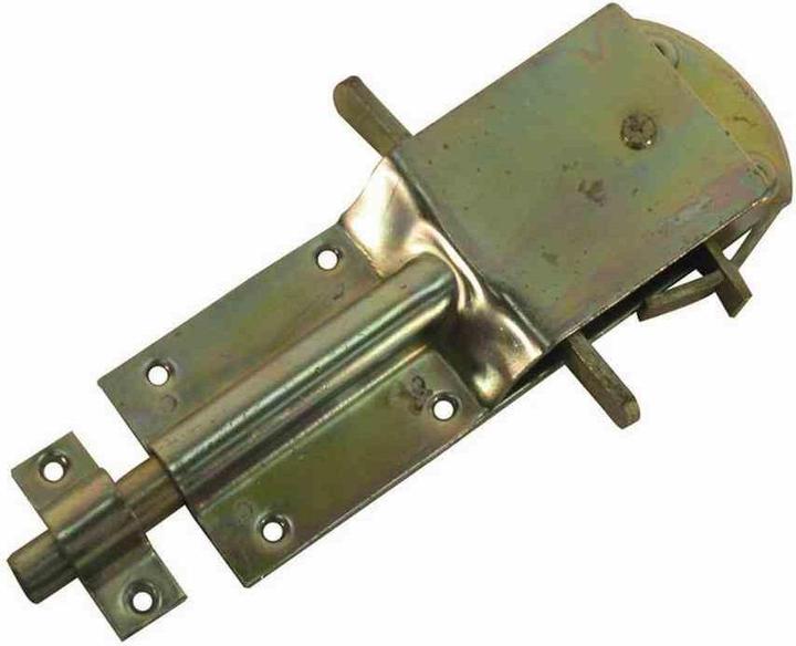 Image du produit GAH Verrou d'étable de sécurité Longueur 200 mm Largeur 125 mm Acier électrozingué jaune (Barre de sécurité, 1 pcs)