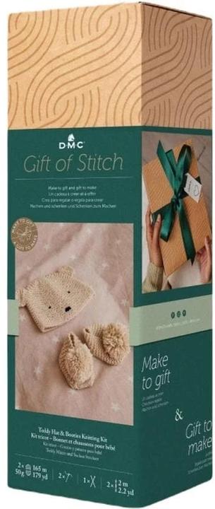Produktbild DMC Gift of Stitch Strickset Teddy Mütze & Schuhe
