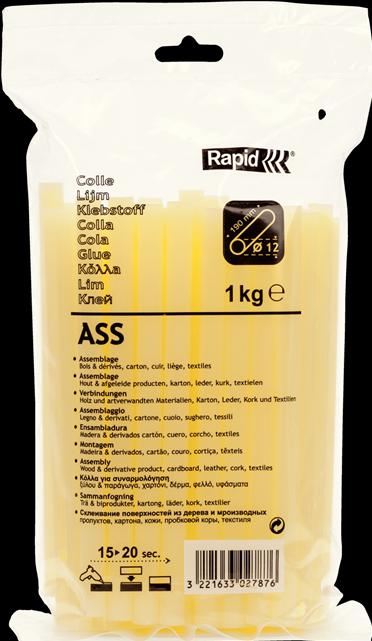 Actual product image Rapid ASS glue sticks Ø12x190mm 1.0 kg, bag