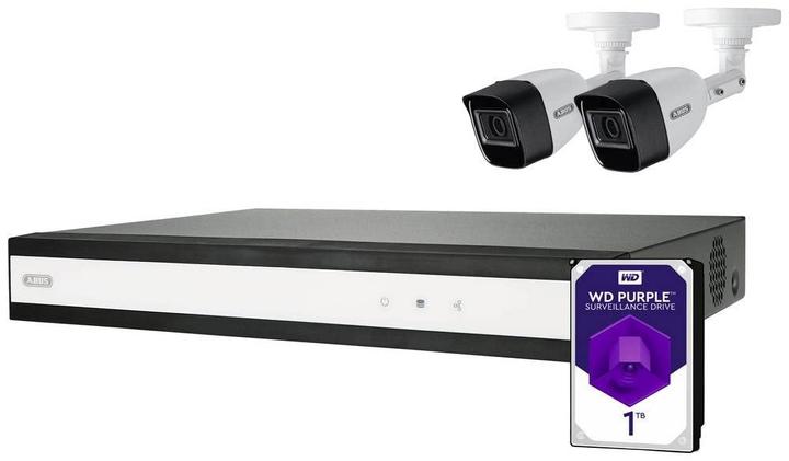 Actual product image Abus Complete set with hybrid video recorder and 2 analogue mini tube cameras (1920 x 720 pixels)