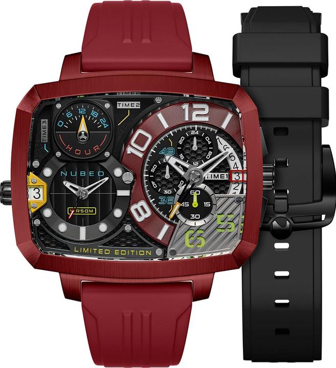 Produktbild Nubeo NB-6084-02 Herrenuhr Odyssey Triple Time-Zone Limited 58mm 5ATM (Chronograph)