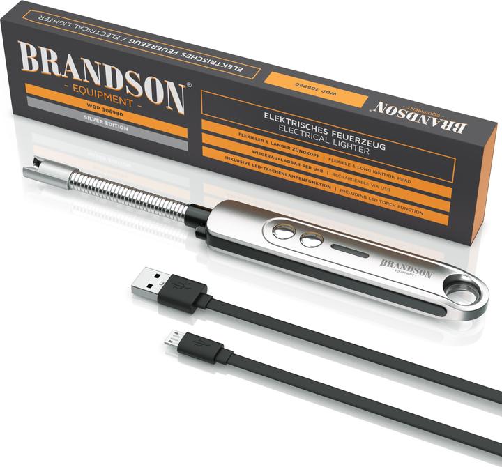 Actual product image Brandson Stabfeuerzeug Lichtbogen Feuerzeug elektrisch, USB aufladbar, Kerzenanzünder für Kerze, Grill, Kamin