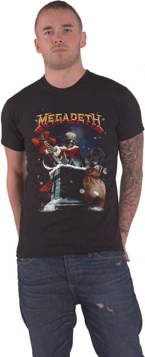 Megadeth Unisex Adult Santa Vic Chimney Cotton Christmas T-Shirt (L)