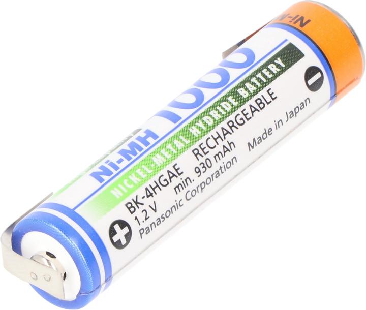 Actual product image Panasonic Battery BK-4HGAE Micro AAA HR-4U with solder tag U-shape (AAA, 1000 mAh)