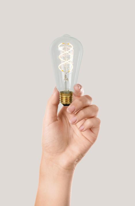 Immagine prodotto Lucide ST64 - Lampada a filamento - Ø 6,4 cm - LED dim. - E27 - 1x4,9W 2700K - Trasparente 49034/05/60 (E27, 4.90 W, 450 lm, 1 x, G)