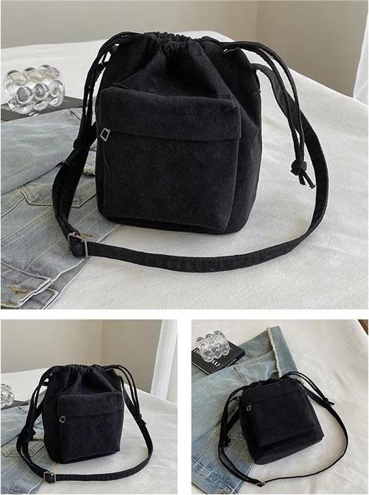 Actual product image Only-Bags.Store Bag Middle Shoulder Bag Drawstring Bucket Bag Casual Light Youth Crossbody Bag
