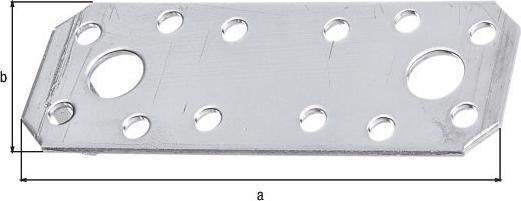 Productafbeelding Alberts Platte connector 100 x 35 mm, roestvrij staal, 1 st (Platte connector, 1 Pcs.)