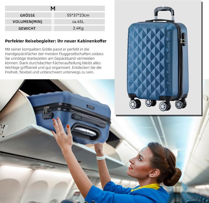 Image du produit Beibye Hartschalen-Trolley (45 l, Bagage à main (jusqu'à 50l))