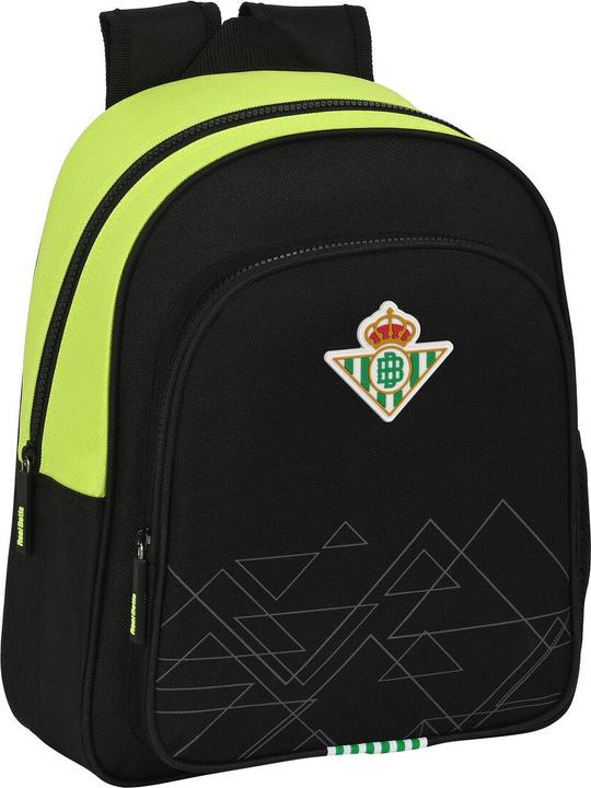 Real Betis Balompié Schulrucksack Schwarz Neongrün 28 x 34 x 10 cm