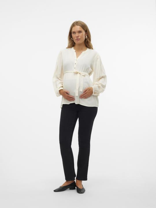 Image du produit Mamalicious Coupe normale Col mandarin Poignets avec bouton Manches ballon Top Blouse (XL)