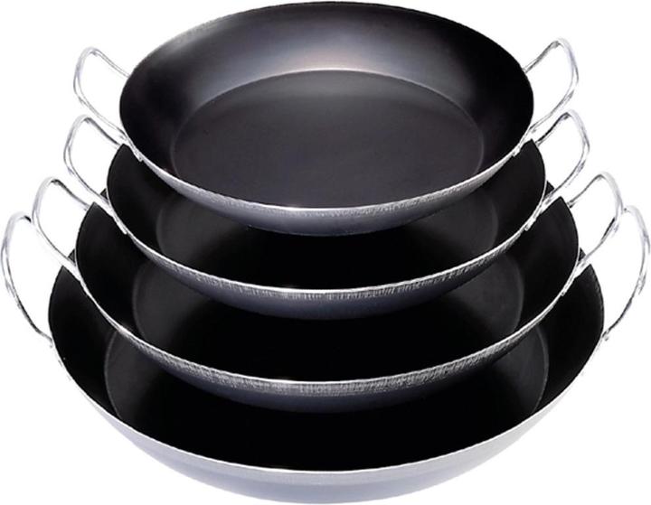 de Buyer La Lyonnaise Paella-Pfanne mit 2 Griffen (34 cm, Paella Pfanne, Stahl)