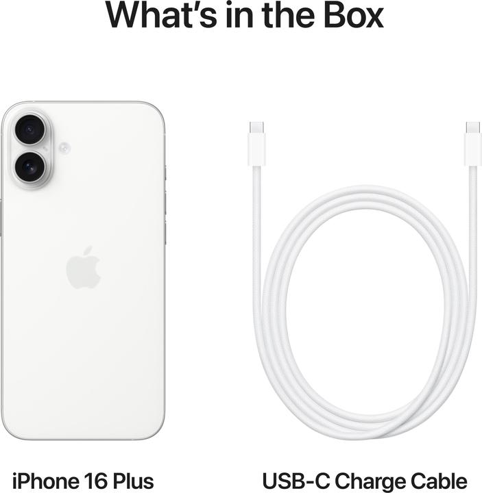 Produktbild Apple iPhone 16 Plus (128 GB, White, 6.70", SIM + eSIM, 48 Mpx, 5G)