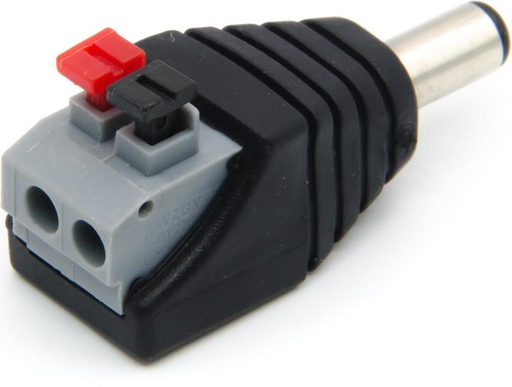 Actual product image Purecrea DC connector Male Barrel Jack 5.5mm / 2.1mm with spring terminals