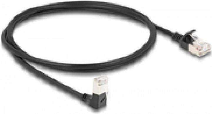 Actual product image Delock RJ45 network cable Cat.6A S/FTP Slim 90° bottom angle (S/FTP, CAT6a, 1 m)