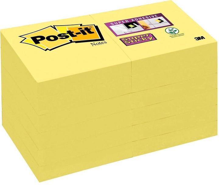 Immagine prodotto Post-it Super Sticky Sticky Notes extra strong 62212SY giallo 12 blocchetti (47,6 x 47,6 mm)
